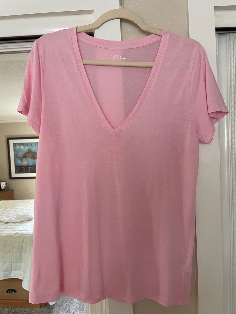 J. Crew Light Pink V-Neck Short Sleeve Tee